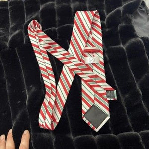 Bespoke Neck Tie Mens Classic Red Green White Striped Holiday Christmas Formal 5