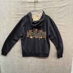 Monarch Proud Hoodie Mens Medium Black Full Zip Graphic Lined Hood Butterfly 4