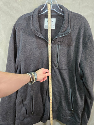 Sonoma Mens Dark Gray Full Zip Fleece Jacket Zip Pockets Size XL 3