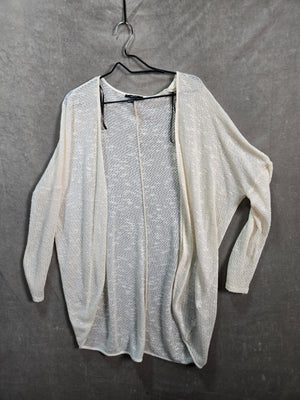 FOREVER 21 Women's Cream Dolman Sleeve Open-Knit Spring Summer Cardigan Size L 1