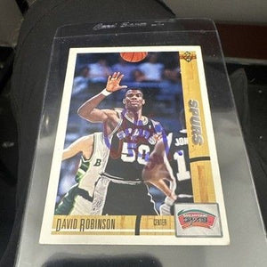 ON CARD AUTO! 1991-92 Upper Deck David Robinson San Antonio Spurs #50 HOF 🔥🏀 1