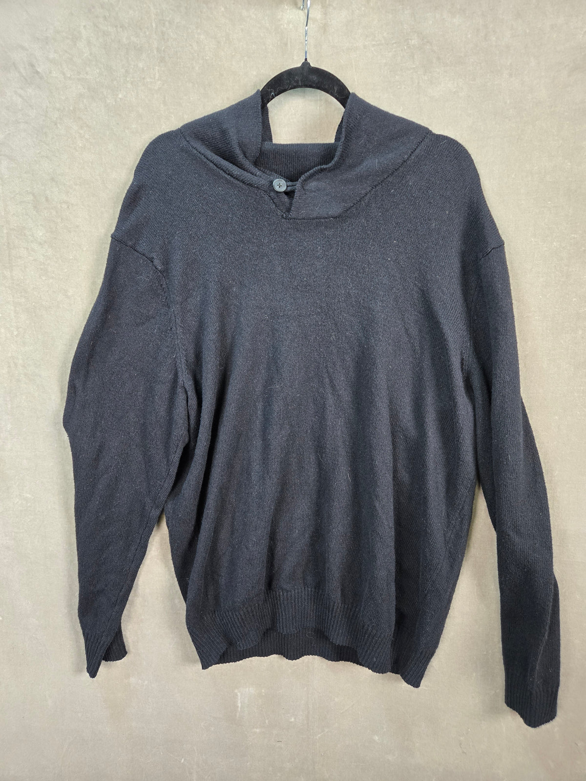 Old Navy Men's Black Shawl Collar Button Pullover Sweater Size XXL