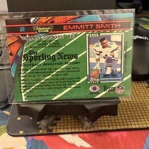 1991 Stadium Club #2 Emmitt Smith Dallas Cowboys All Time Rushing Record HOF 2