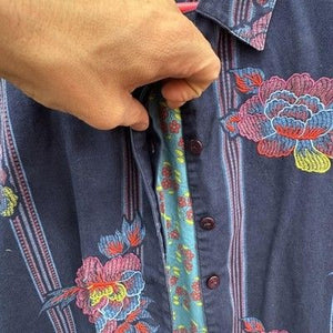 Hearts of Palm Jacket Womens 18 Blue Floral Embroidered Button Front Lined 3