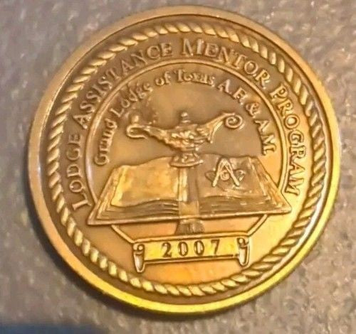 Grand Lodge Of Texas Freemason Lodge Assistance Mentor Program Coin 2007