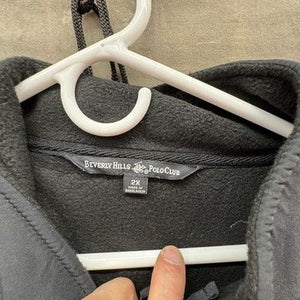 Beverly Hills Polo Club Mens Jacket 2XL Black Gray Fleece Full Zip Pockets Logo 2