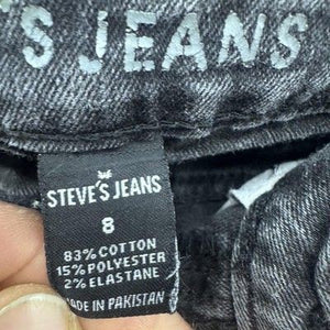 Steves Jeans Womens 8 Black Distressed Skinny Stretch Denim Pre-Owned Pockets 4