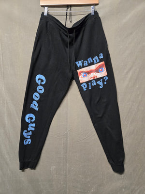 Chucky Wanna Play Cool Guys Black Graphic Jogger Sweatpants Size L 1