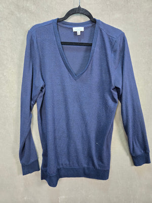 Lucky Brand Women's Navy V-Neck Long Sleeve Pullover Sweater Size S/P 1