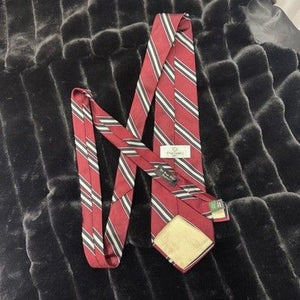 Tom James Silk Tie Mens Tall Man Burgundy Red Striped Old Kings School Regiment 3