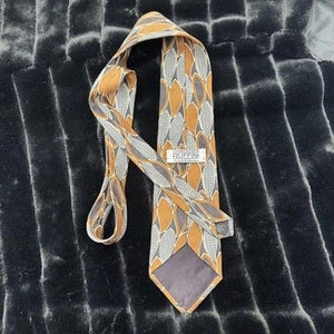 Vintage Gianfranco Ruffini Tie Mens Abstract Leaf Print Italian Silk 90s 2