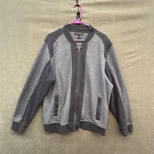 INC International Concepts Jacket Mens XL Gray Bomber Full Zip Colorblock Knit 3