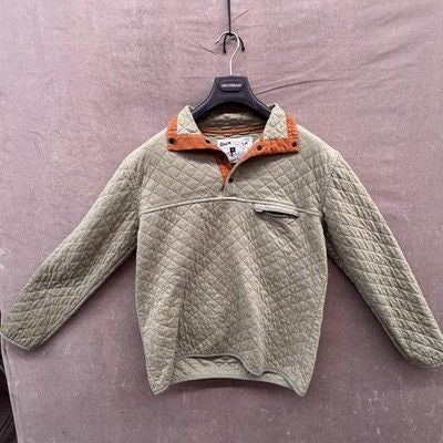 Rock Monkey Outfitters Pullover Mens Medium Green Quilted Cotton Pre-Owned Good