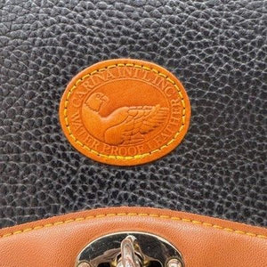 Carina Intl Inc Satchel Briefcase Black Tan Pebble Leather Waterproof Pre-Owned 3