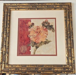 PINK ROSE ON CRACKED LINEN by Cheri Blum Spring Florals 2