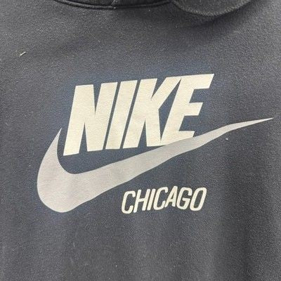 Nike Hoodie Black Chicago Swoosh Logo Large Pre-Owned Excellent Condition