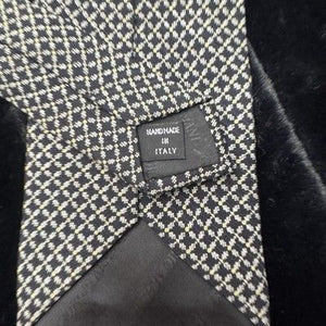 Giorgio Armani Tie Mens Classic Silk Navy Geometric Pattern Made Italy Formal 1