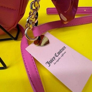 Juicy Couture Pink Quilted Heart Crossbody Bag Scarf Wrap Handle JC Logo New 2