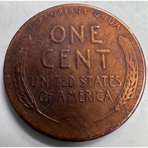 195X S Lincoln wheat cent penny Grease Error on the 4th digit in date 195? #311 2