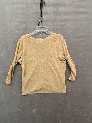 Isaac Mizrahi for Target Shirt Womens XL Gold Metallic V Neck Knit 3/4 Sleeve 2