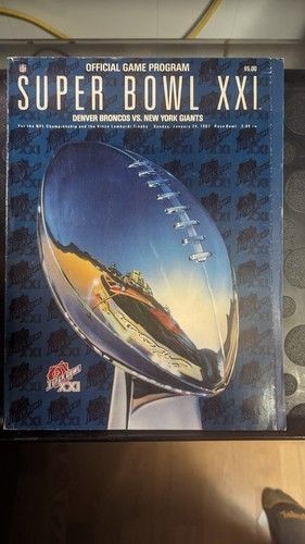 Super Bowl XXI Official Game Program Broncos Vs Redskins January 1987 Used
