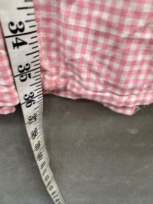 Vintage Womens Large Pink Gingham Dress Sleeveless Drop Waist Ruffle Collar Pre- 4