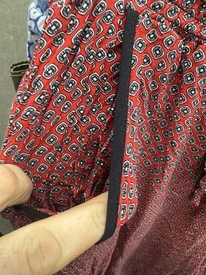 Kensie Womens Pants Medium Red Black Drawstring Patterned Pre-Owned Excellent 5