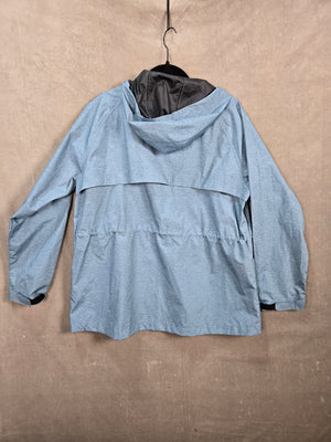 32 COOL Men's Light Blue Hooded Windbreaker Jacket Zip Pockets Size L 5