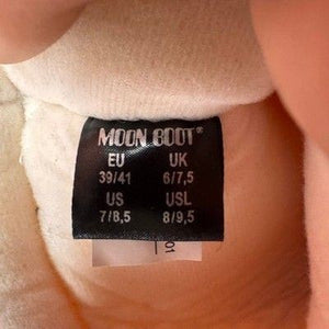 Moon Boot Icon Nylon Pink Tall Lace Up Snow Boots Size 7 8.5 Pre-Owned Excellent 5
