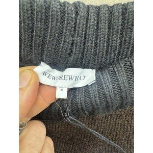 WeWoreWhat Sweater Knit Wide Leg Pull On Pants Heather Brown Black New with Tags 5