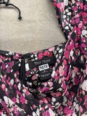 White House Black Market Dress Womens 6 Floral Ruffle Sleeveless Tiered Cocktail 3