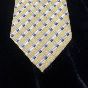 Tommy Hilfiger Tie Mens One Size Yellow Blue Checkered Silk Necktie Classic 2
