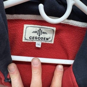 CEGODEN Hoodie Mens 2XL Red Full Zip Fleece Lined Hooded Sweatshirt Streetwear 3