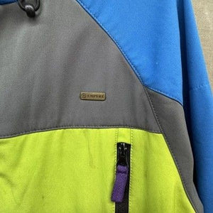Empyre Jacket Mens Medium Blue Green Hooded Fleece Lined Colorblock Snowboard 1