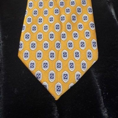 Z Zhiye Mens Silk Geometric Pattern Necktie One Size Pre-Owned Good Condition