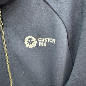 Brooks Brothers Jacket Mens XL Navy Full Zip Stand Collar Track Custom Ink Logo 1