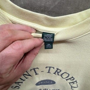 Saint-Tropez France Sweatshirt Womens 2XL Yellow Wild Fable Crewneck Cote d'Azur 4