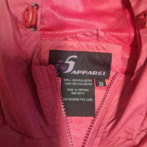 i6 Apparel Hooded Windbreaker Jacket Pink 3X New Without Tags Polyester 4
