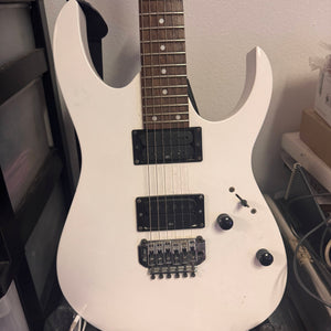 Ibanez White Ibanez RG Series Electric Guitar with Black Headstock 2