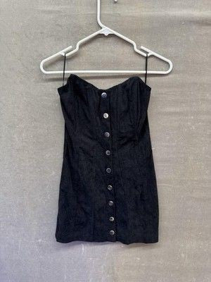 Urban Outfitters Dress Womens Small Strapless Corduroy Mini Button Front Sexy 1