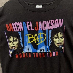 Vintage Michael Jackson Shirt Mens XL Black Bad World Tour 1988 Concert Tee 80s 2