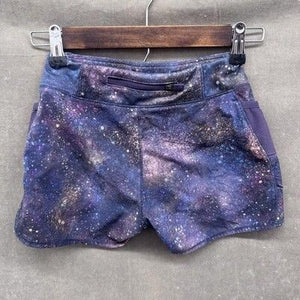 Athleta Girl Running Shorts Small 7 Galaxy Print Pre-Owned Excellent Condition 3