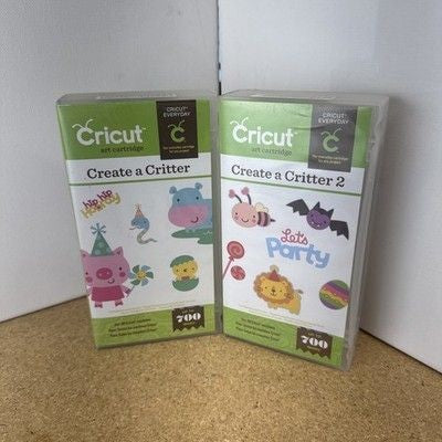 Cricut Cartridge Create A Critter 1 & 2 Set Keyboard Party Animals New Open Box