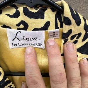 Linea by Louis Dell'Olio Blazer Womens Medium Leopard 3/4 Sleeve Two Button 5