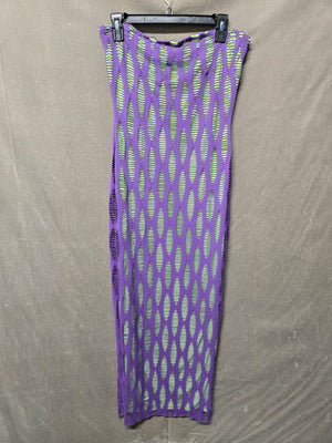 Fashion Nova Women's Purple Green Cutout Mesh Bodycon Dress Size S 1