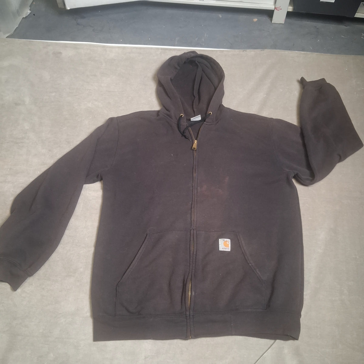 Carhartt Men's Black Full Zip Hooded Sweatshirt Hoodie Size M