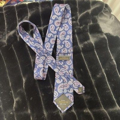 Jos A Bank Reserve Silk Tie Mens Paisley Made Italy Formal Necktie Dress