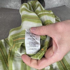 Columbia Shirt Mens Medium Green Plaid Omni-Wick Short Sleeve Button Up Outdoors 4