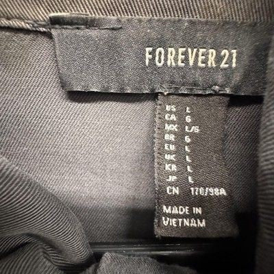 Forever 21 Jacket Womens Large Utility Drawstring Waist Lyocell Pockets Casual