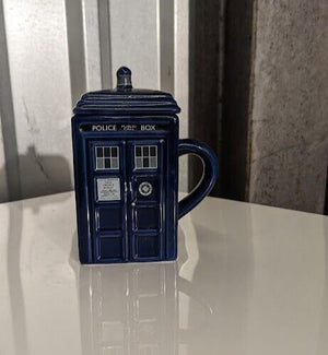 Doctor Who Tardis Ceramic Teapot Mug Zeon Blue Color Police Box 2